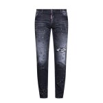 Jeans dsquared - homme - coupe droite - noir - dchir tach
