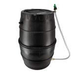 Rcuprateur eau de pluie semi - rigide - 170l - tonneau rsistant au gel - tuyau - kit perage trop ...