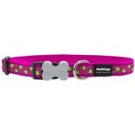 Red dingo collier pour chien rose fuchsia / toiles vertes