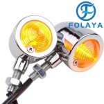 Refit phare chrom� ambre bullet lampe 12v 10w lampe de signal remplacement pour sportster softail bobber ...