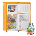 Réfrigérateur congélateur - leytn - double porte - 60l - classe f - lumière led Réfrigérateur congélateur - leytn - double porte - 60l - classe f - lumière led