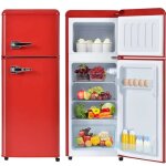 Réfrigérateur congélateur haut - 2 portes 92 l (28 + 64) - l 41cm x h 105cm - rouge Réfrigérateur congélateur haut - 2 portes 92 l (28 + 64) - l 41cm x h 105cm - rouge