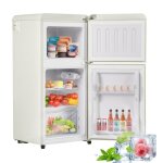 Rfrigrateur double porte - leytn - 60l - classe f - lumire led - 7 rglages de temprature