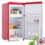 Rfrigrateur combin rtro conglateur double porte 72l (51l + 21l) classe e avec clairage led et rglages ...