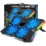 Refroidisseur pc portable 10  17 4 ventilateurs silencieux plaque de refroidissement rtroclaire rgb ...