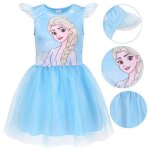 Reine des neiges elsa robe en tulle � manches courtes elsa de l�ge de glace robe pour filles