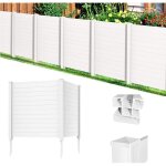 Relax4life lot de 2 clôtures 123x124cm jardin en pvc avec 3 piquets clôture extérieur décorative brise ... Relax4life lot de 2 clôtures 123x124cm jardin en pvc avec 3 piquets clôture extérieur décorative brise ...
