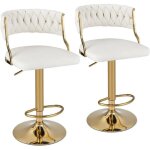 Relax4life lot de 2 tabouret bar rotatif � 360� hauteur r�glable repose - pieds & si�ge rembourr� pour ...
