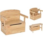 Relax4life 3 en 1 banc de coffre  jouets en bois transformable table et chaise banc banquette coffre ...