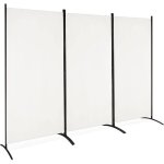 Relax4life 3 pcs paravent pliable 260x183cm sur pieds incurv cadre mtal cloison de sparation charnires ...