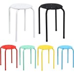 Relax4life lot de 6 tabourets ronds de bar pour enfants / adultes tabourets empilables l�gers 37 x 44 ...