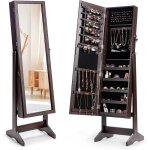 Armoire à bijoux avec miroir sur pieds - relax4life - 5 Étagères - 4 angles dinclinaison - verrouillage ... Armoire à bijoux avec miroir sur pieds - relax4life - 5 Étagères - 4 angles dinclinaison - verrouillage ...