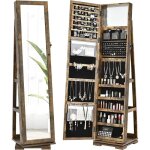 Armoire à bijoux avec miroir - relax4life - pivotante à 360° - miroir pleine longueur - verrouillable ... Armoire à bijoux avec miroir - relax4life - pivotante à 360° - miroir pleine longueur - verrouillable ...