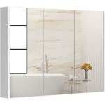 Relax4life armoire  miroir murale 3 portes avec 6 tagres rglable en 3 positions armoire de toilettes ...