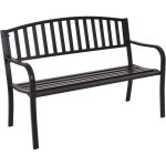 Relax4life banc de jardin en fonte d?acier pour 2 - 3 personnes - design résistant avec dossier ciselé ... Relax4life banc de jardin en fonte d?acier pour 2 - 3 personnes - design résistant avec dossier ciselé ...