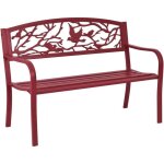 Relax4life banc de jardin en fonte d?acier pour 2 - 3 personnes - inclin dossier cisel & accoudoirs ...