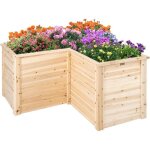Relax4life carré potager en bois de sapin base ouverte jardinière surélevée en forme de l Relax4life carré potager en bois de sapin base ouverte jardinière surélevée en forme de l