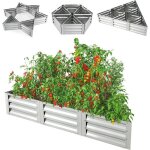 Relax4life carré potager triangulaire 150x150x30cm 6 bacs de plantation jardinière sans fond en métal ... Relax4life carré potager triangulaire 150x150x30cm 6 bacs de plantation jardinière sans fond en métal ...