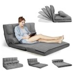 Relax4life chauffeuse 2 personnes pliable en daim dossier réglable de 90° - 180° de 6 positions avec ... Relax4life chauffeuse 2 personnes pliable en daim dossier réglable de 90° - 180° de 6 positions avec ...
