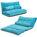 Relax4life chauffeuse 2 places pliable en velours ctel rglable  6 positions avec 2 oreillers housse ...