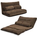 Relax4life chauffeuse 2 places pliable en velours ctel rglable  6 positions avec 2 oreillers housse ...