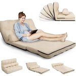 Relax4life chauffeuse beige en daim style togo 2 personnes Relax4life chauffeuse beige en daim style togo 2 personnes