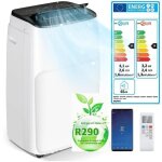 Climatiseur mobile silencieux 14000btu - relax4life - 5 en 1 - commande smart app - r290 pour 25 - 30m2 ...