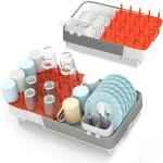 Relax4life gouttoir  vaisselle extensible en acier inox porte - couvert & porte - gobelet amovibles ...