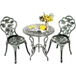 Relax4life ensemble salon de jardin avec 1 table&2 chaises set de bistro en alu fonte - apparence vintage ... Relax4life ensemble salon de jardin avec 1 table&2 chaises set de bistro en alu fonte - apparence vintage ...