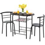 Relax4life ensemble de table  manger et 2 chaises porte - bouteille table de cuisine 2 personnes pour ...
