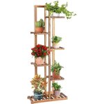 Relax4life tagre  fleurs  6 niveaux en pin radi support de pots avec grande capacit porte - plantes ...