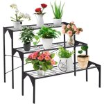 Relax4life tagre plante en fer  3 niveaux support pour pot plante pour jardin escalier plante charge ...