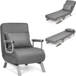 Relax4life fauteuil convertible canap - lit pliable avec coussin 2 accoudoir&dossier rglable  6 positionsho ...