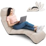 Relax4life fauteuil au sol rglable en 5 positions 90 - 180 mridienne en daim chauffeuse 1 place convertible ...