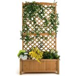 Relax4life jardinière en sapin avec treillis lit surélevé de jardin pour fleurs et plantes grimpantes ... Relax4life jardinière en sapin avec treillis lit surélevé de jardin pour fleurs et plantes grimpantes ...