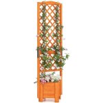 Relax4life jardinière surélevée avec treillis bac à fleurs carré en bois sapin trou de drainage pour ... Relax4life jardinière surélevée avec treillis bac à fleurs carré en bois sapin trou de drainage pour ...