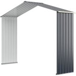 Kit dextension pour abri de jardin - relax4life - en acier galvanis - extension pour cabanon - 277x64x202cm ...