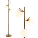 Relax4life lampadaire  3 lampes lampadaire en mtal avec douille e27 et interrupteur au pied lampe de ...