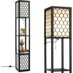 Relax4life lampadaire sur pied salon 26x26x156 cm avec 2 interrupteurs lampe avec 2 Étagères ouvertes ... Relax4life lampadaire sur pied salon 26x26x156 cm avec 2 interrupteurs lampe avec 2 Étagères ouvertes ...