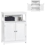 Relax4life meuble de salle de bain double porte armoire à Étagère réglable autoportante pour chambre ... Relax4life meuble de salle de bain double porte armoire à Étagère réglable autoportante pour chambre ...