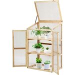Relax4life mini serre de jardin en bois avec 3 tagreserre  tomate anti - corrosionporte double / toit ...