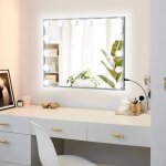 Relax4life miroir maquillage lumineux 50 x 40 cm sur table / mural clairage 3 couleurs & intensit variable ...