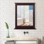 Relax4life miroir mural salle de bain avec tablette de rangement miroir rectrangulaire impermable avec ...