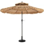 Relax4life parasol de plage hawa tropicale inclinable dia. 300 x h260cm 8 baleines mt en fer parasol ...