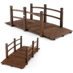 Relax4life pont de jardin en bois avec garde - corps charge 150 kg pont dtang dcoration de jardin pour ...