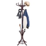 Relax4life porte - manteau sur pied bois massif 12 crochets penderie portant avec porte - parapluie creux ...
