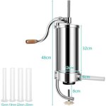 Poussoir  saucisse 3kg - relax4life - en inox - machine  saucisse professionnelle manuel - 4 tubes ...