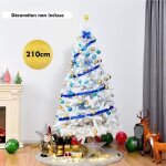 Sapin de noël artificiel - relax4life - 210cm - arbre de noël en pvc - 950 branches - pied en métal - ... Sapin de noël artificiel - relax4life - 210cm - arbre de noël en pvc - 950 branches - pied en métal - ...