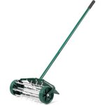 Relax4life scarificateur manuel largueur 46 cm protection anti - claboussures rouleau arateur de pelouse ...