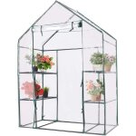 Relax4life serre de jardin en pvc avec �tag�re en maille de fer et b�che pour serre transparent